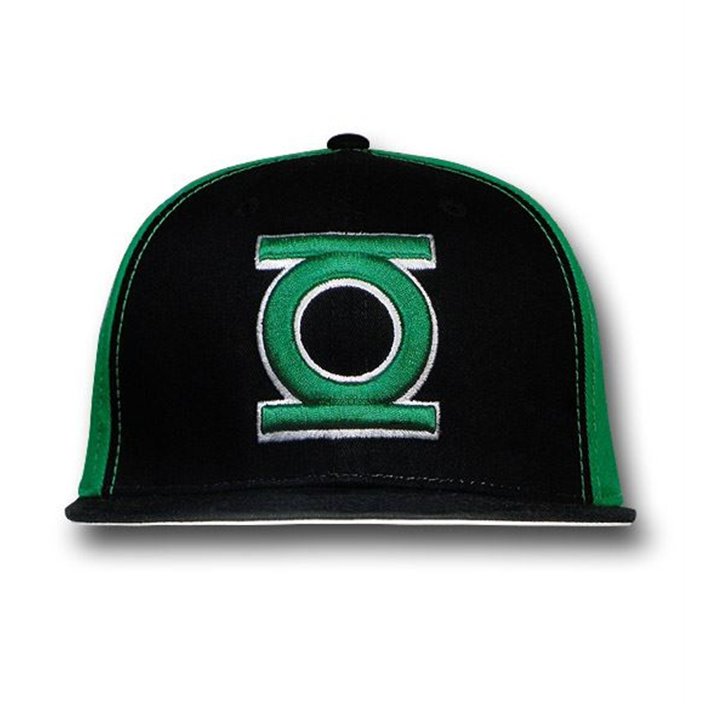 Green Lantern 3D Symbol Black and Green Flat Bill Cap