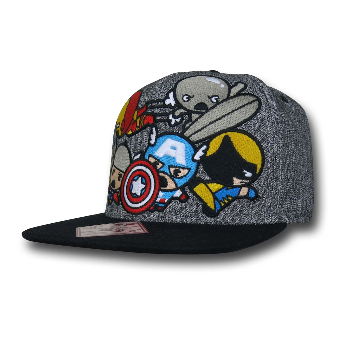 Marvel Kawaii Group Grey Snapback Cap