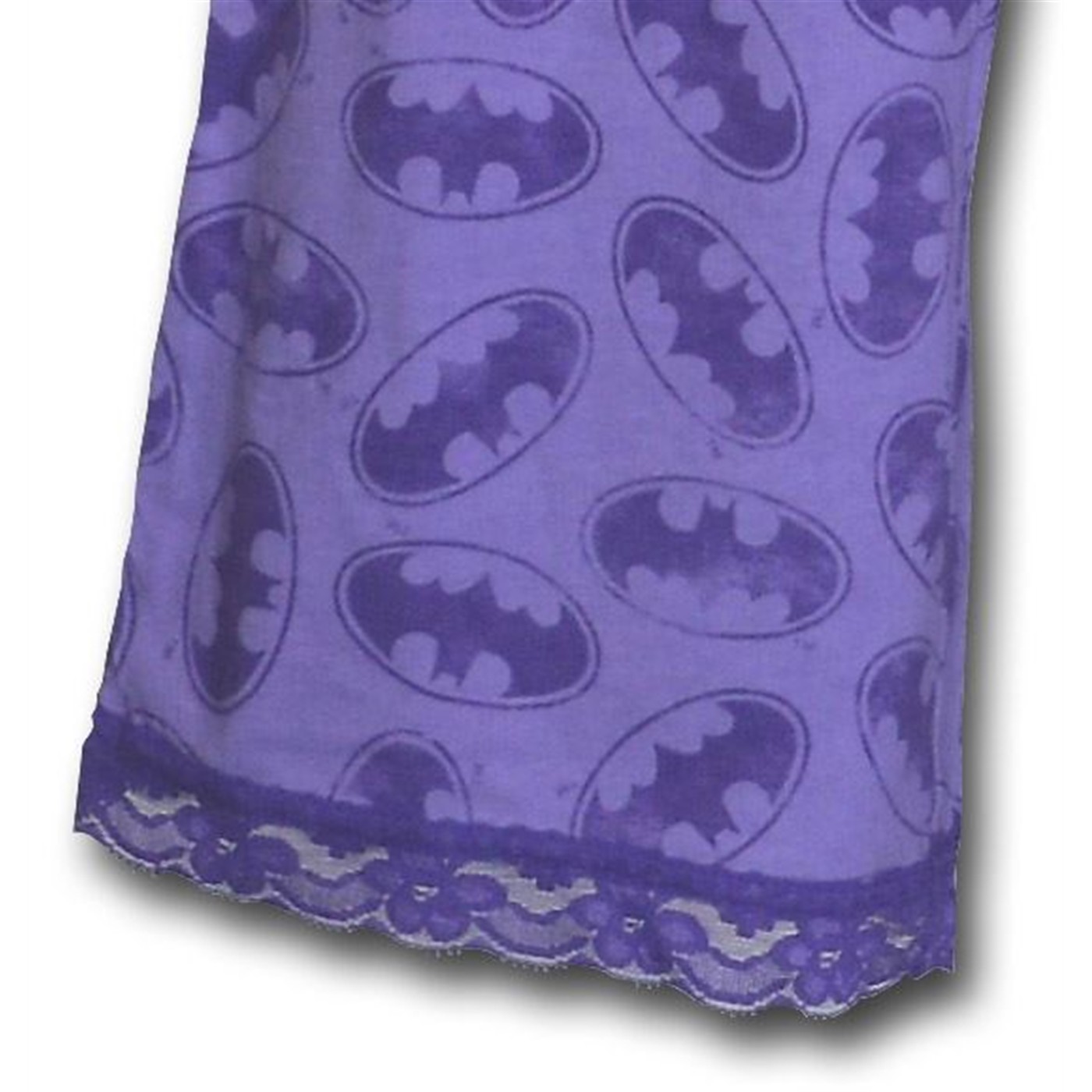 Batgirl Purple Logo Lace Trim Capri