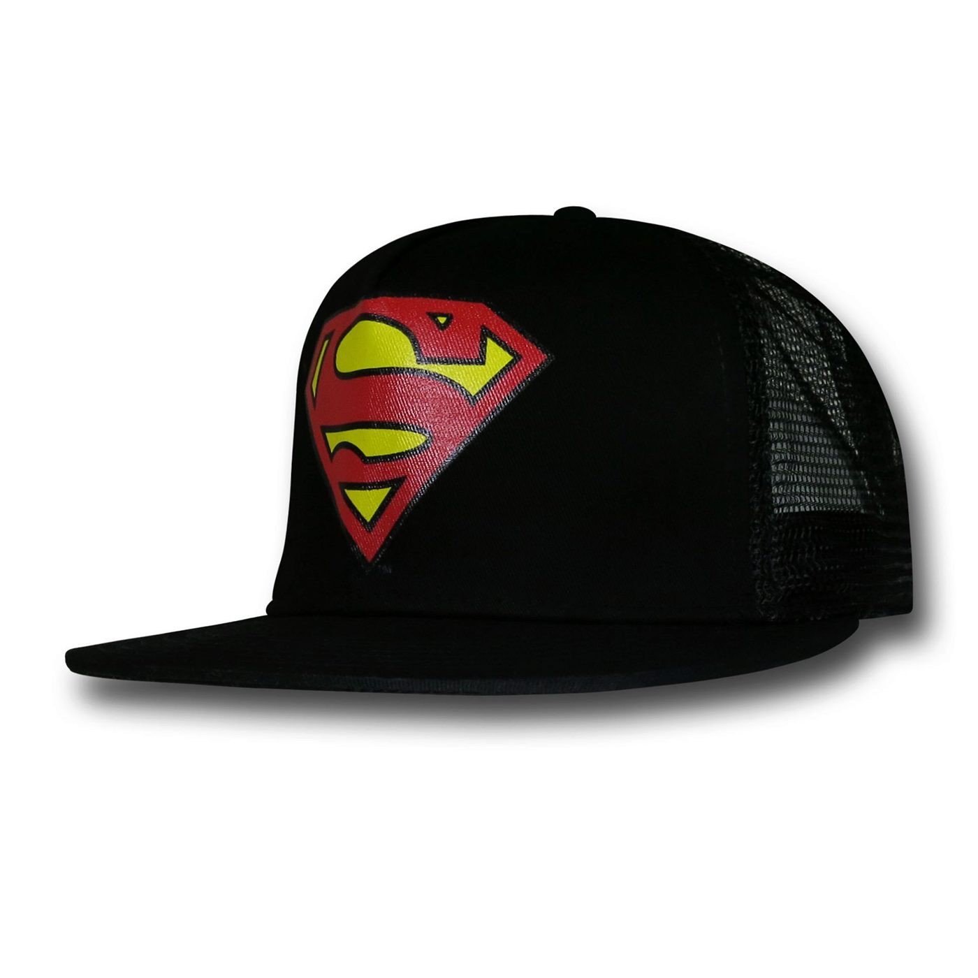 Superman Symbol Black Snapback Trucker Cap