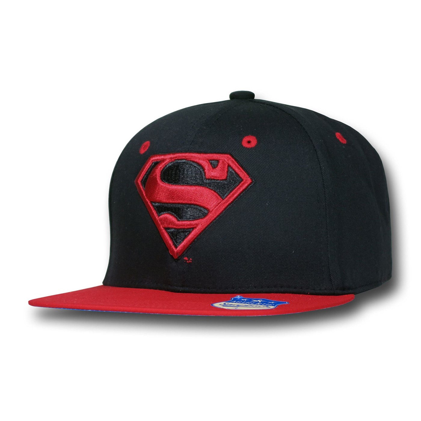 Superman Black & Red Sublimated Flat Billed Cap