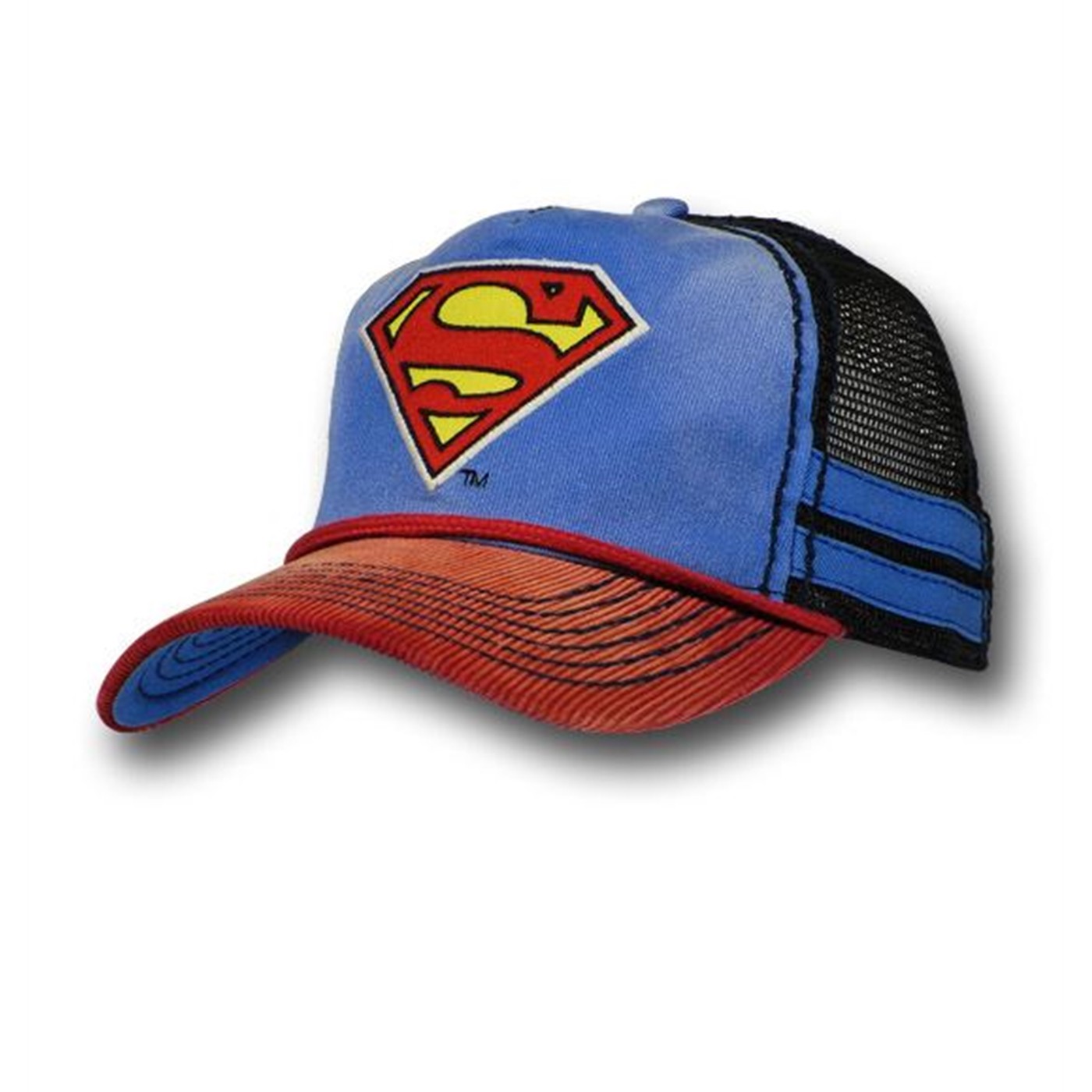 Superman Soft Bill Striped Baseball Cap