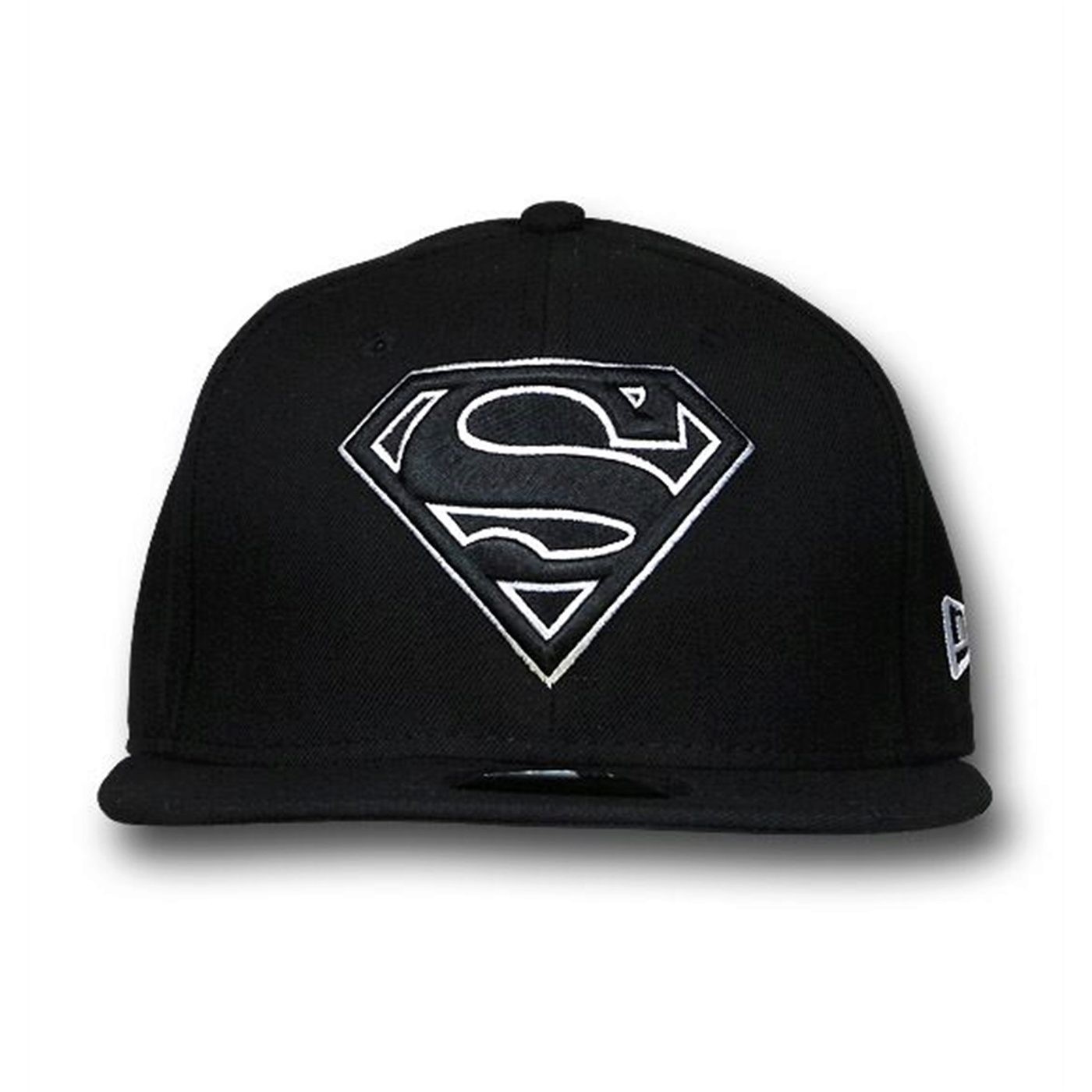 Superman 59Fifty White Logo Black Flat Bill Cap