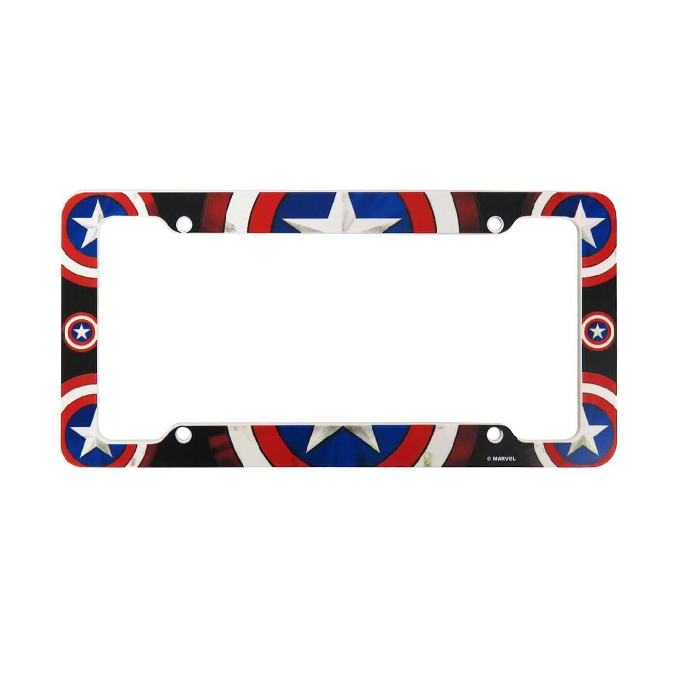 Captain America Shield Plastic License Plate Frame 