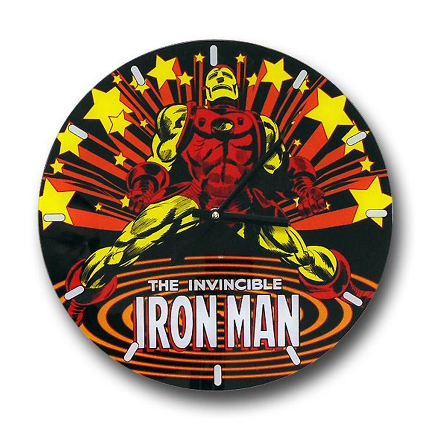 Iron Man Retro Stars Glass Wall Clock