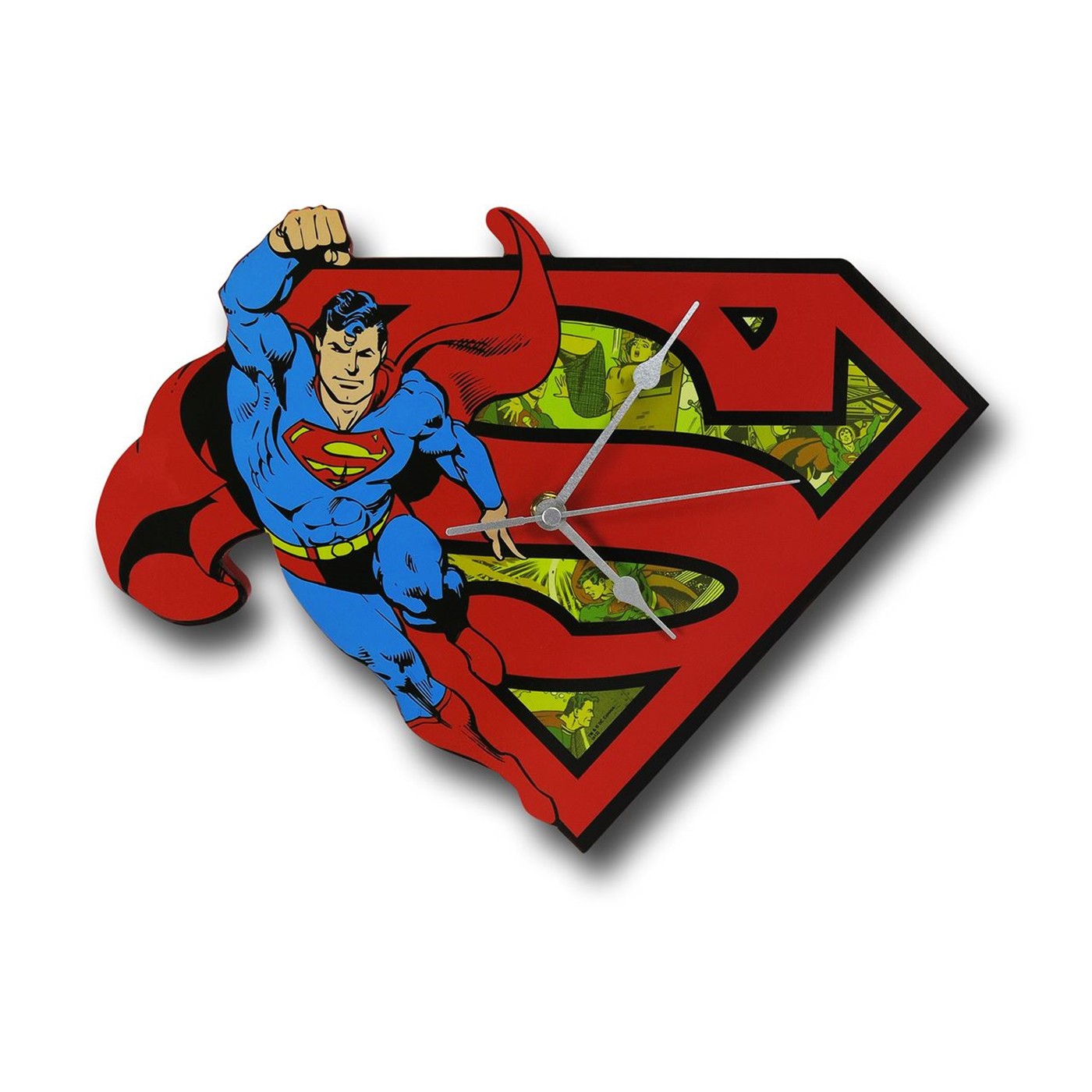 Superman Symbol In Flight Wall Clock