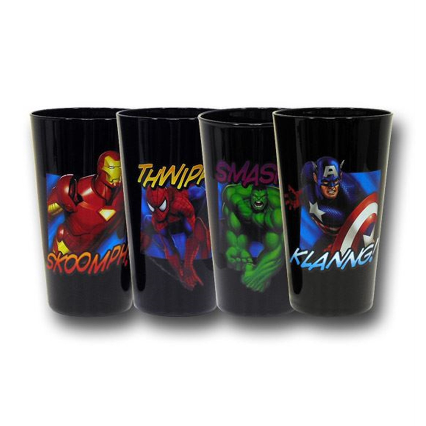 Marvel Heroes Actions and Words Black Cooler Glass Set
