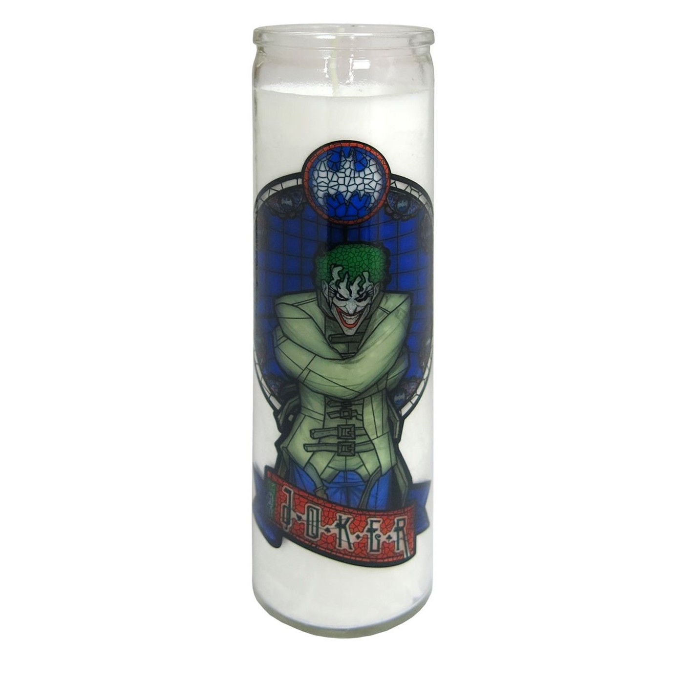 Joker Stained Glass Tall Candle