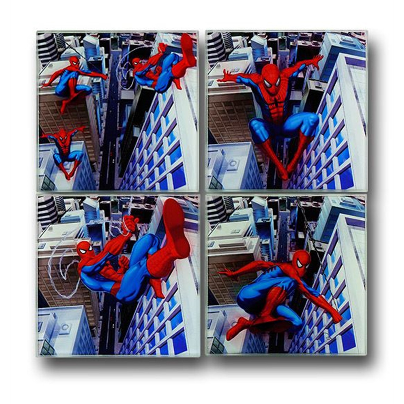 Spiderman In The City Glass Coaster Set