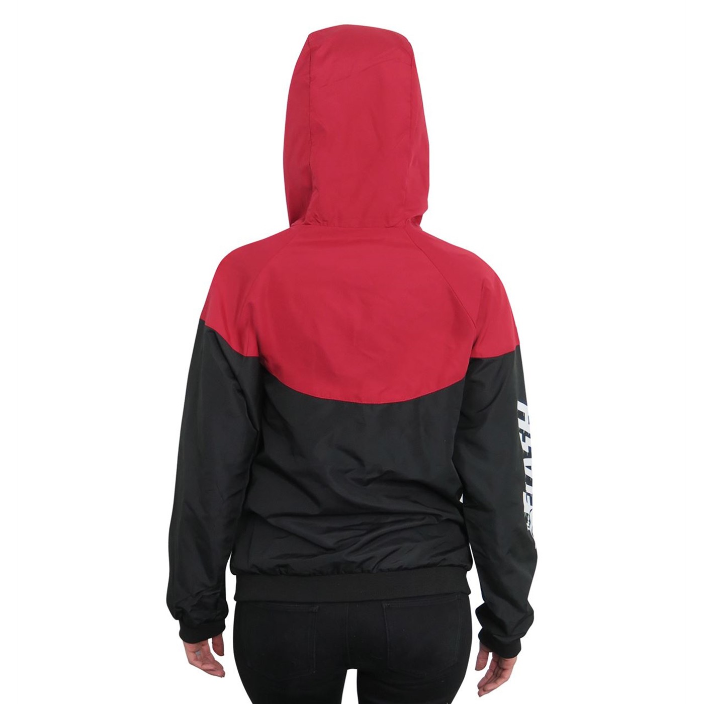 Flash Red & Black Women's Hooded Windbreaker