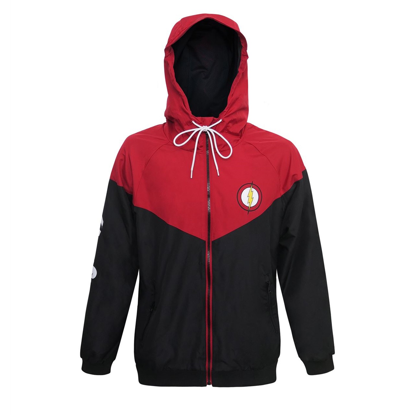 Flash Red & Black Women's Hooded Windbreaker