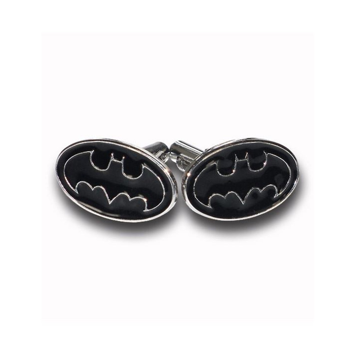 Batman Symbol Black Oval Cuff Links