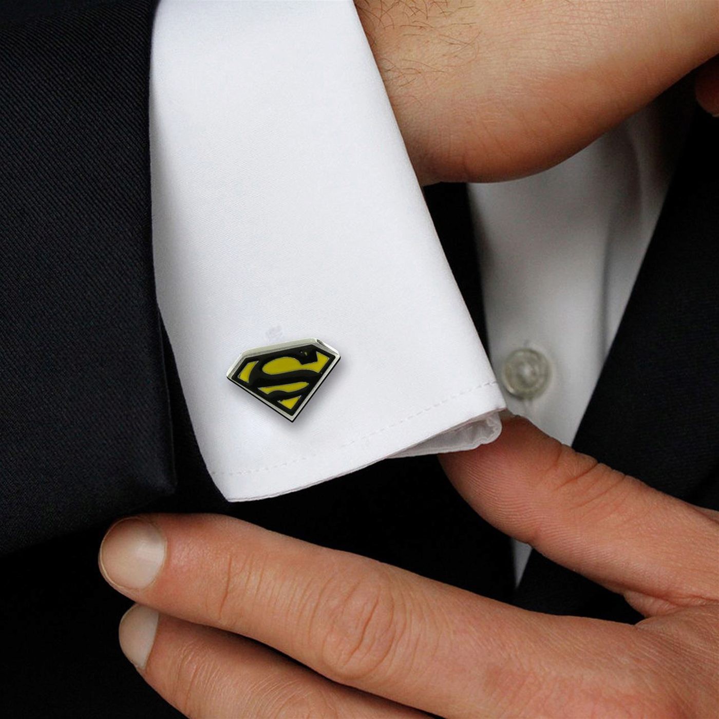 Superman Black & Yellow Symbol Cufflinks