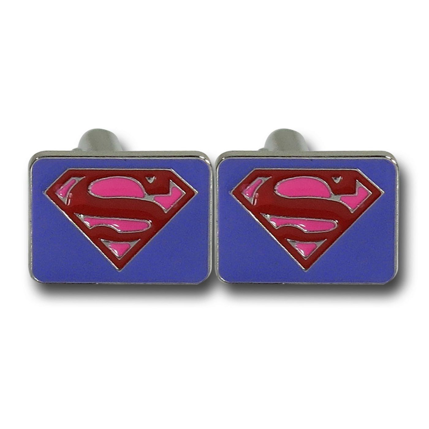 Superman Red & Purple Symbol Square Cufflinks