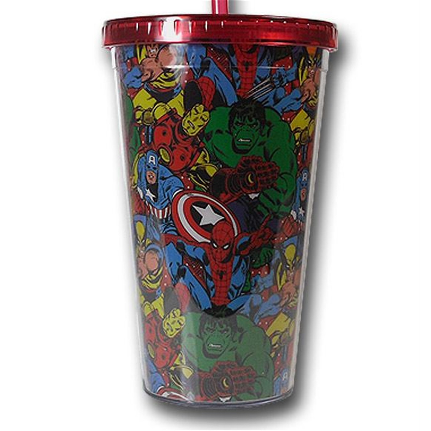 Marvel Heroes Collage Acrylic Cold Cup w/Lid