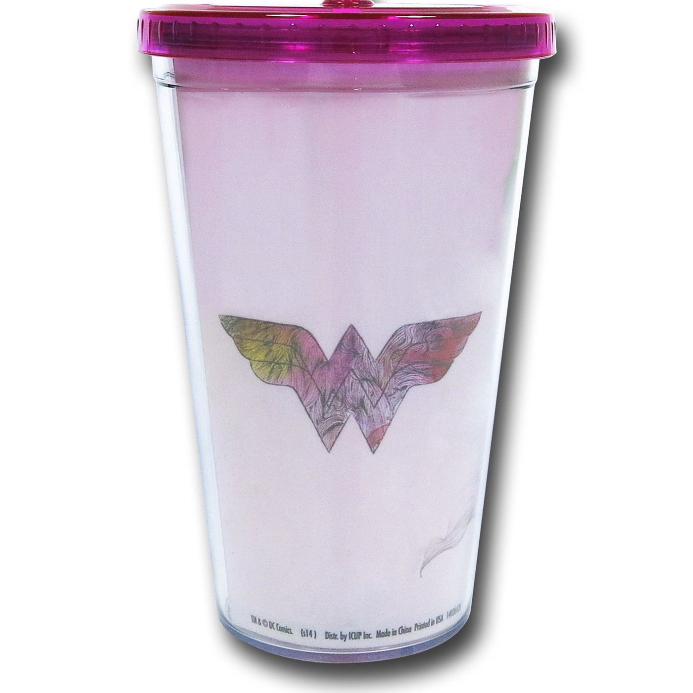 Wonder Woman Sketch Cold Cup With Straw