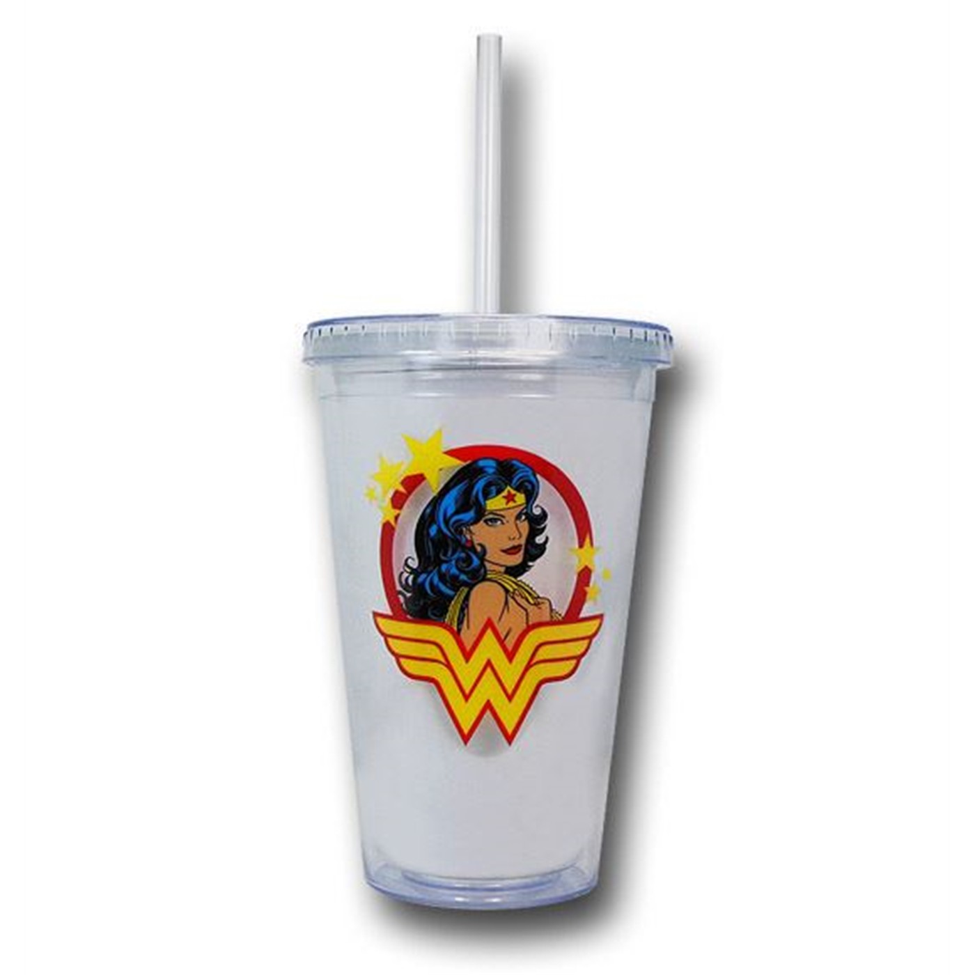 Wonder Woman Headshot Acrylic 18 oz Travel Cup