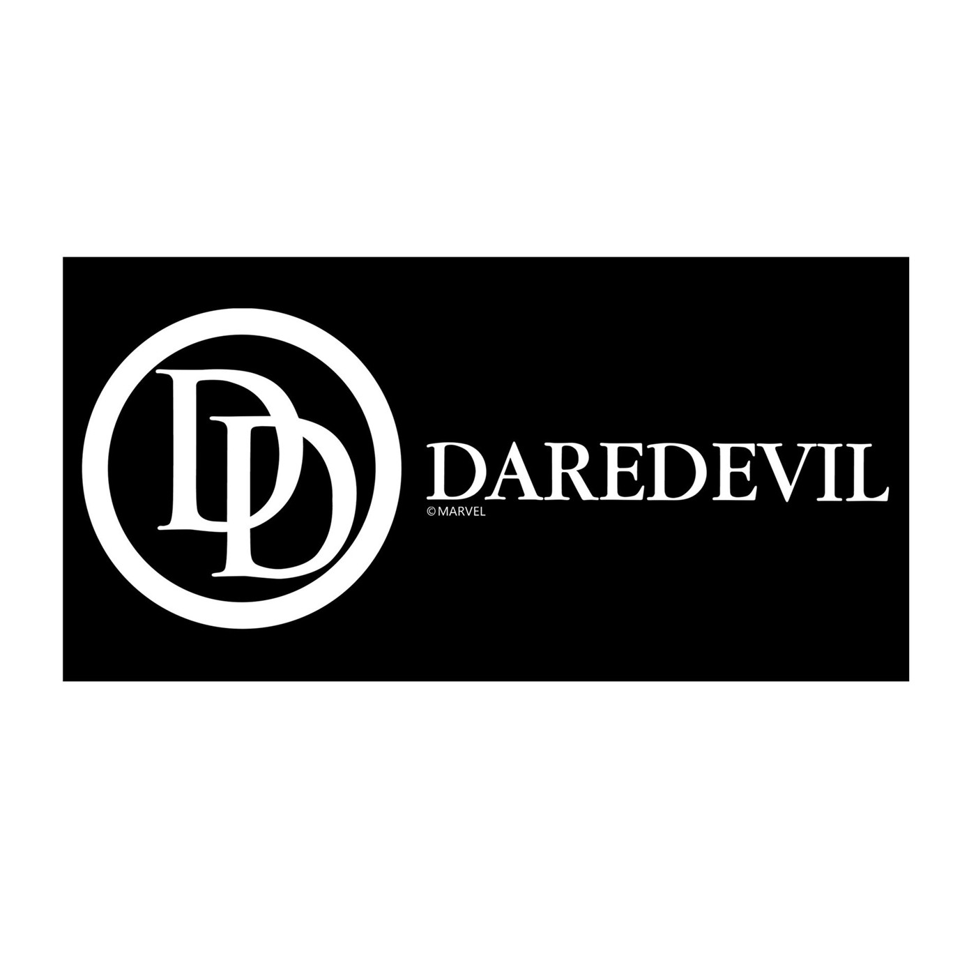 Daredevil Text & Symbol White Decal