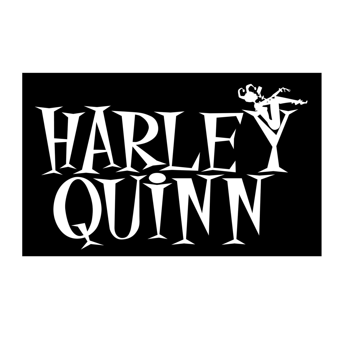 Harley Quinn Text & Martini White Decal