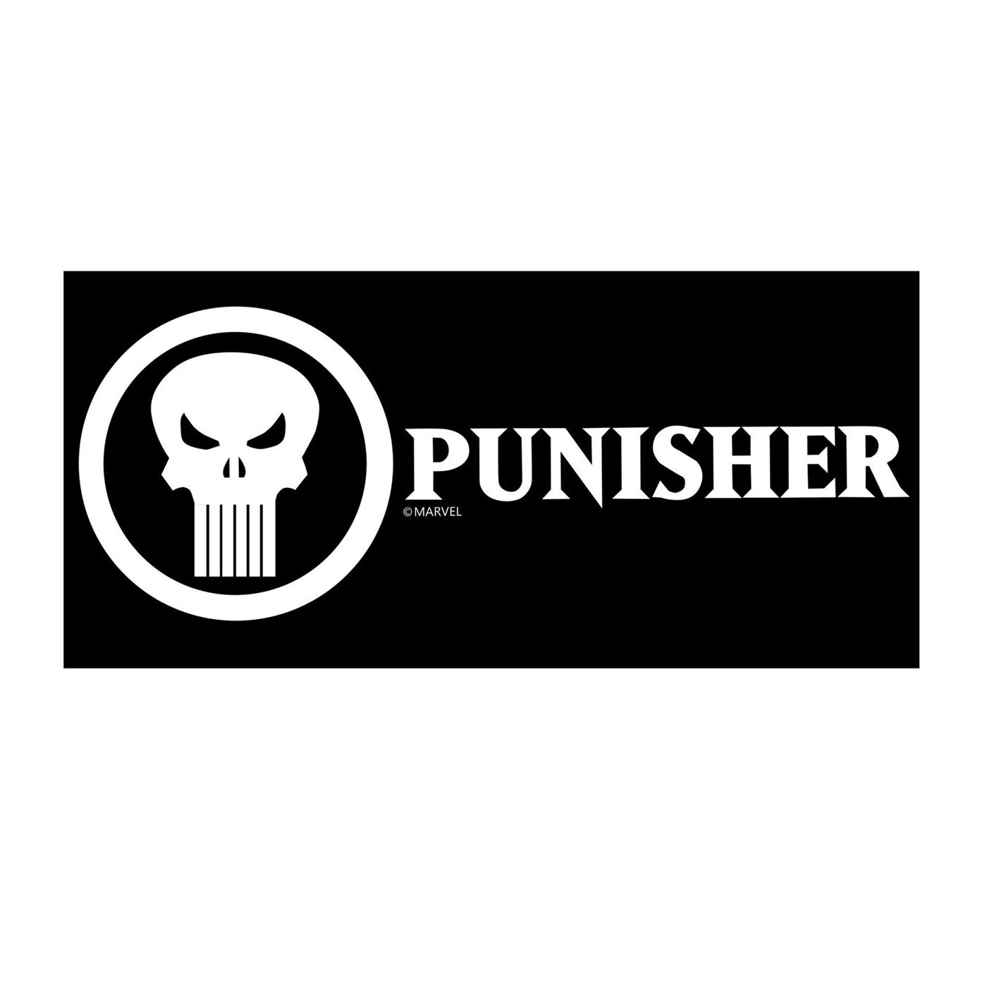 Punisher Text & Symbol White Decal