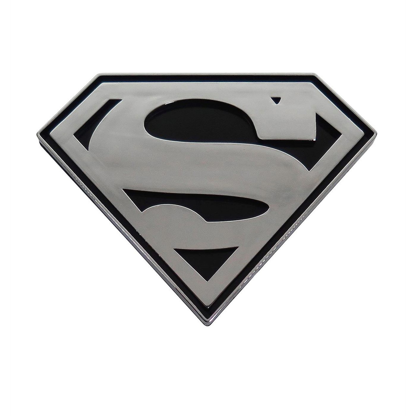 Superman Chrome and Black Symbol Car Emblem