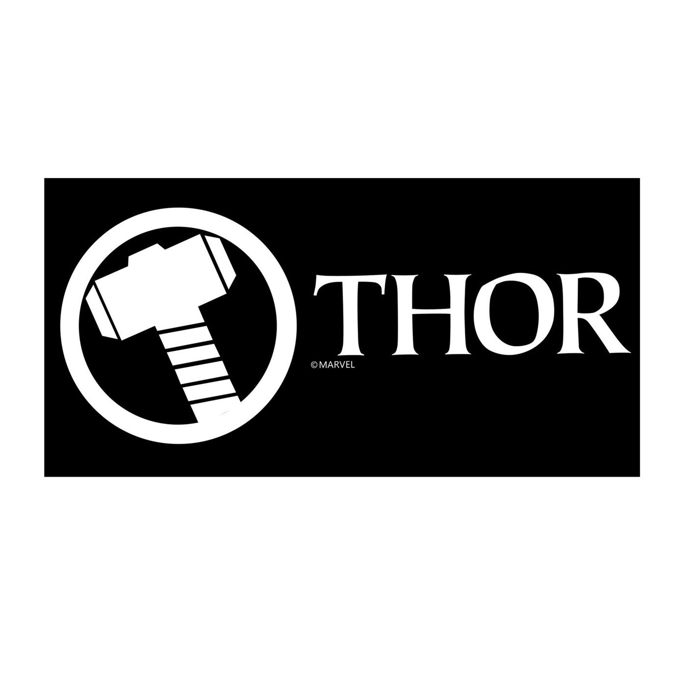 Thor Text & Symbol White Decal