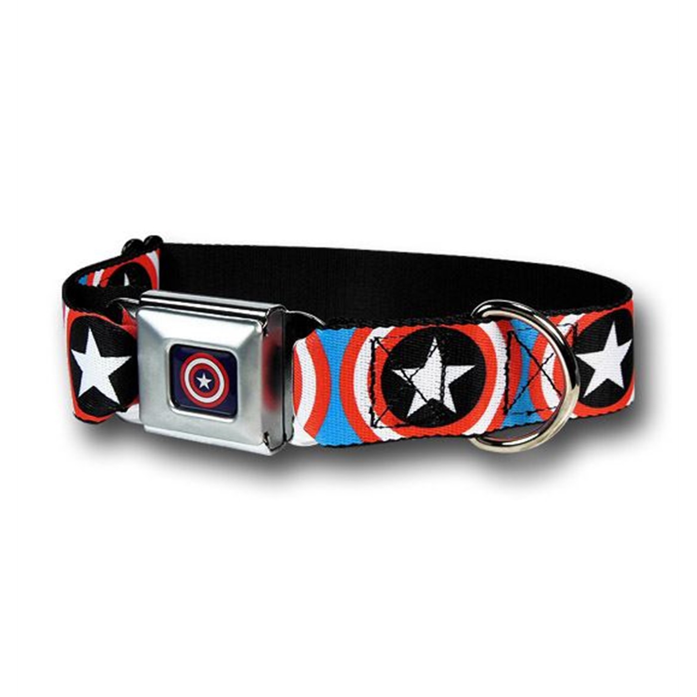 Captain America Shields on Blue Dog Collar