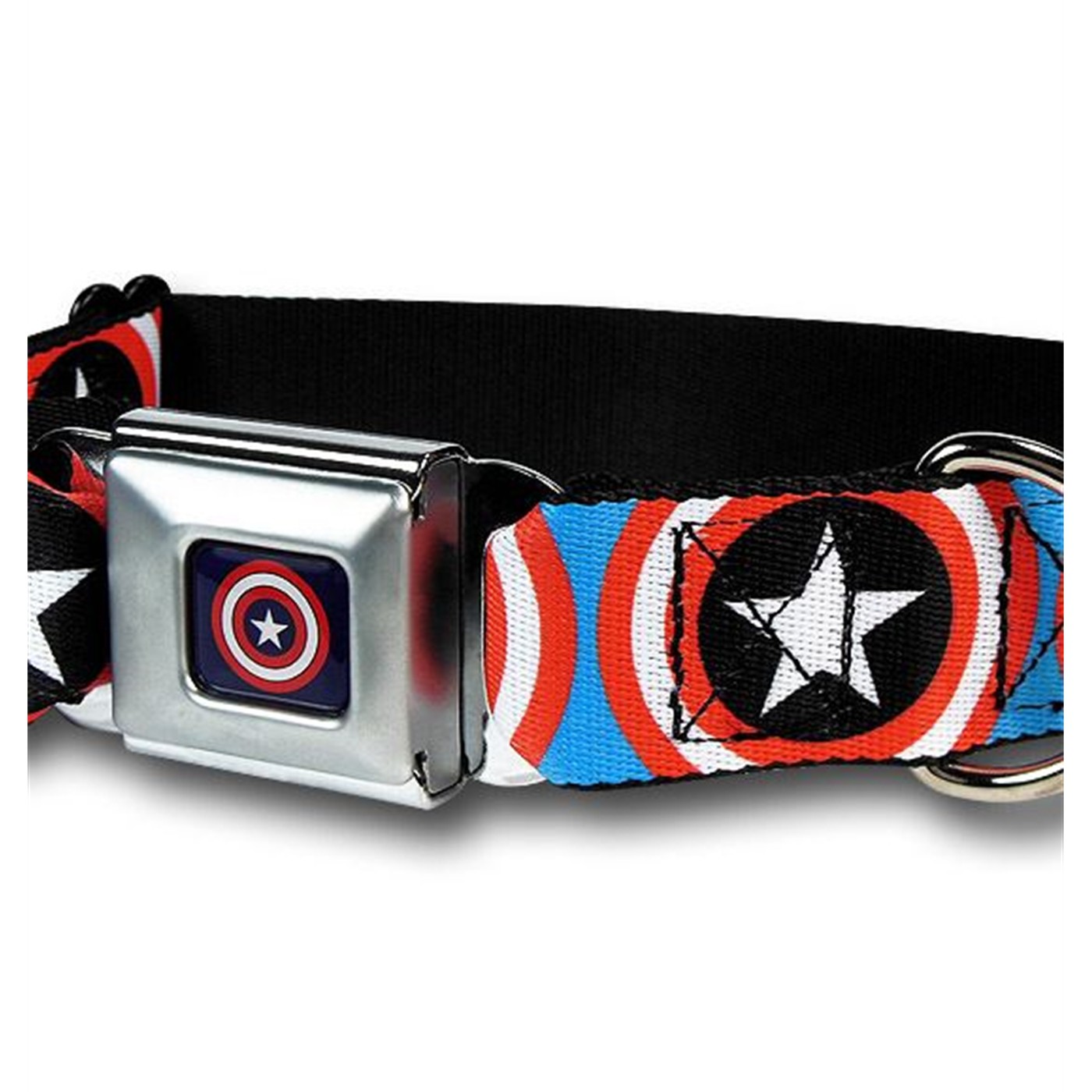 Captain America Shields on Blue Dog Collar