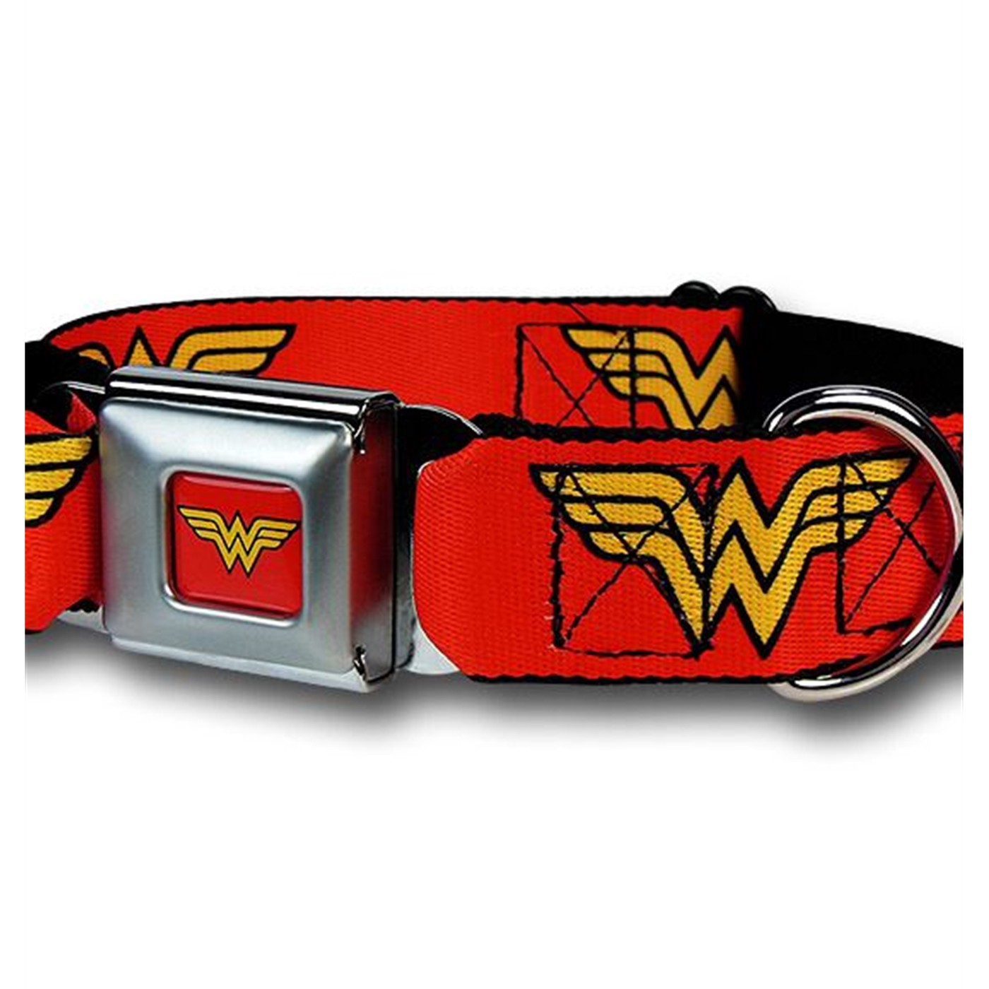 Wonder Woman Symbols Red Dog Collar