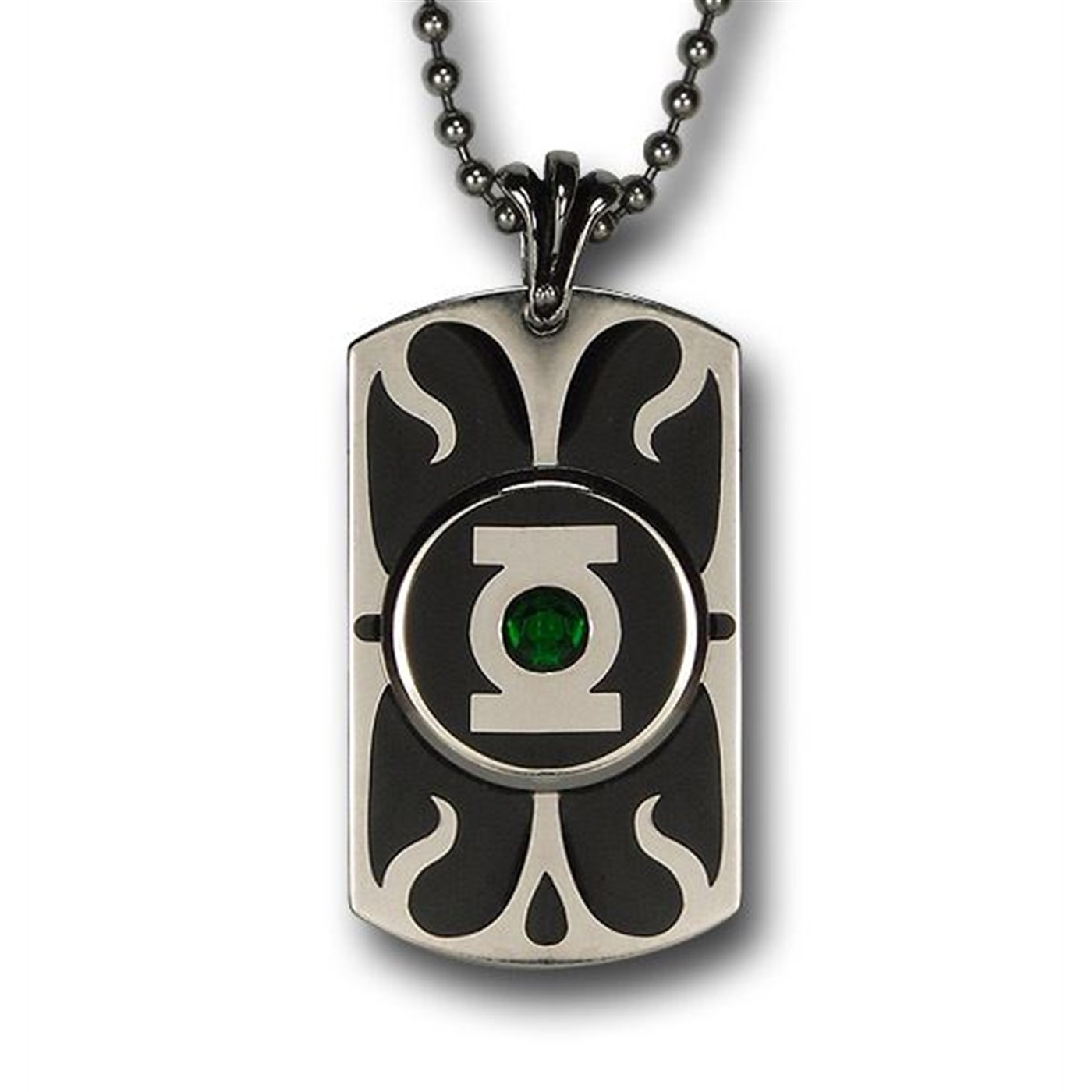 Green Lantern Symbol With Crystal Dog Tag