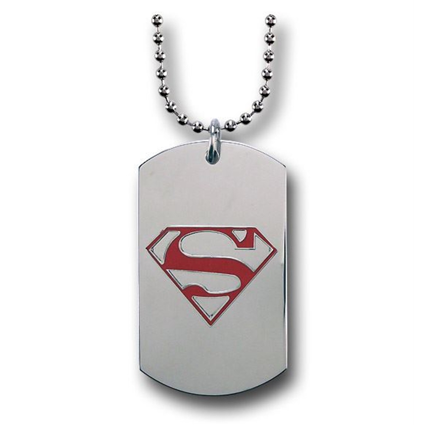 Superman Red Symbol on Stainless Steel Dog Tag