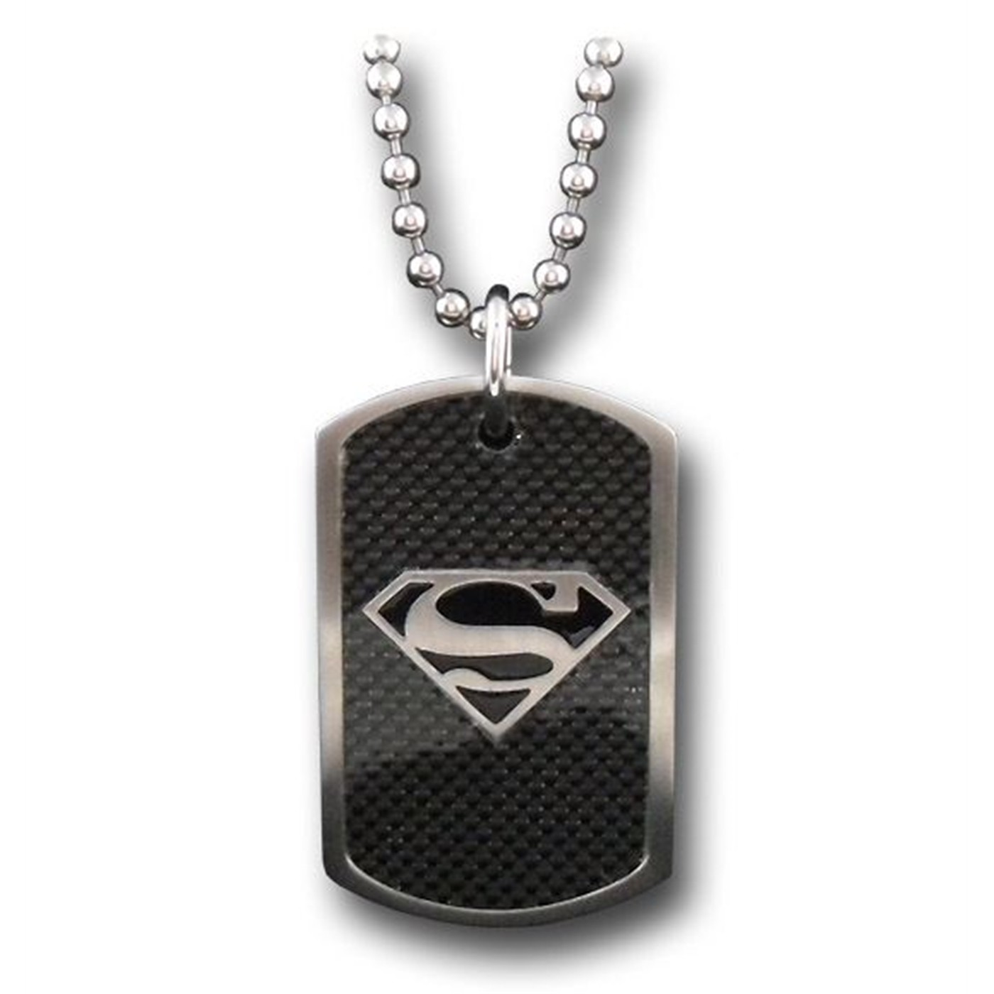 Superman Stainless Steel Carbon Fiber Dog Tag
