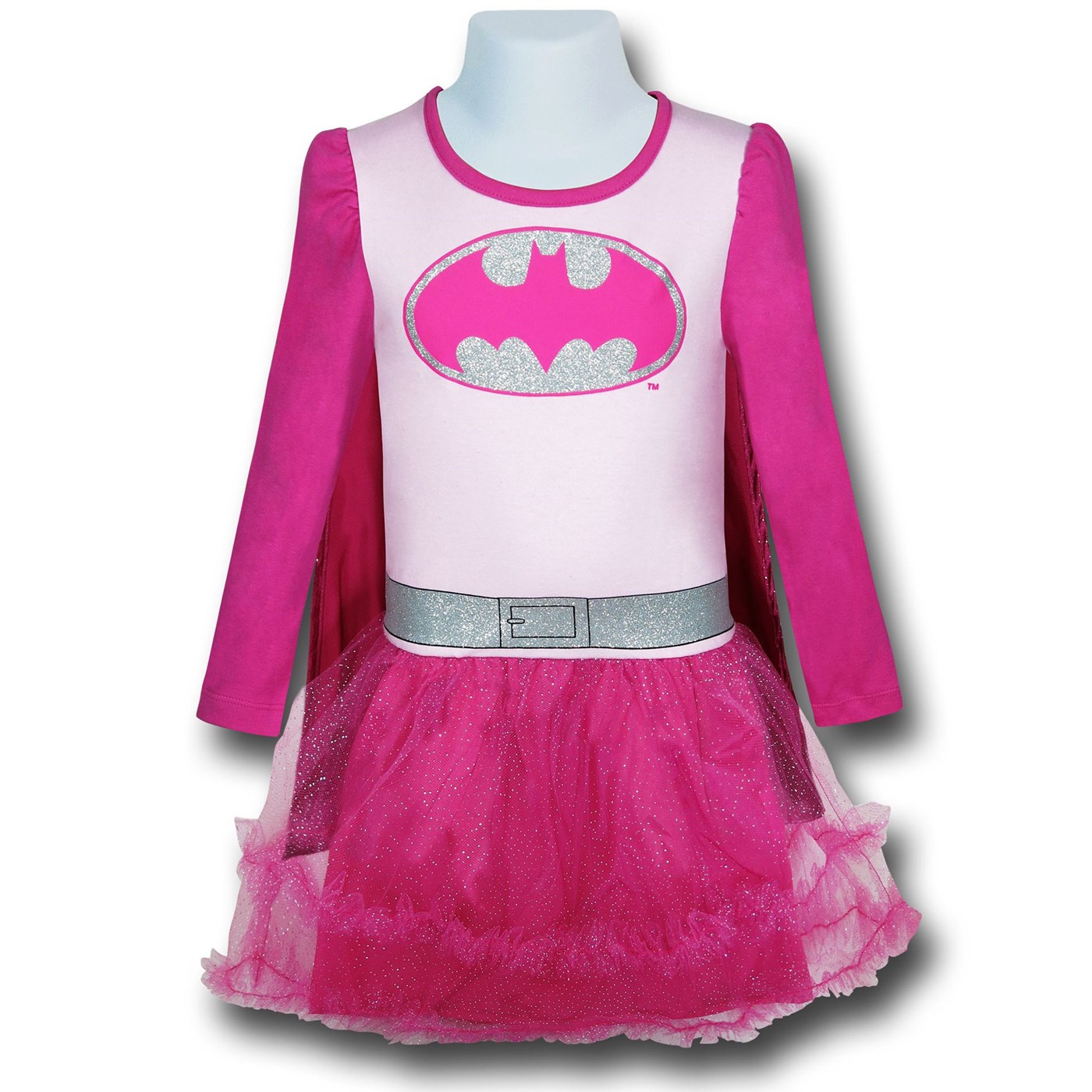 Batgirl Pink Caped Girls Dress