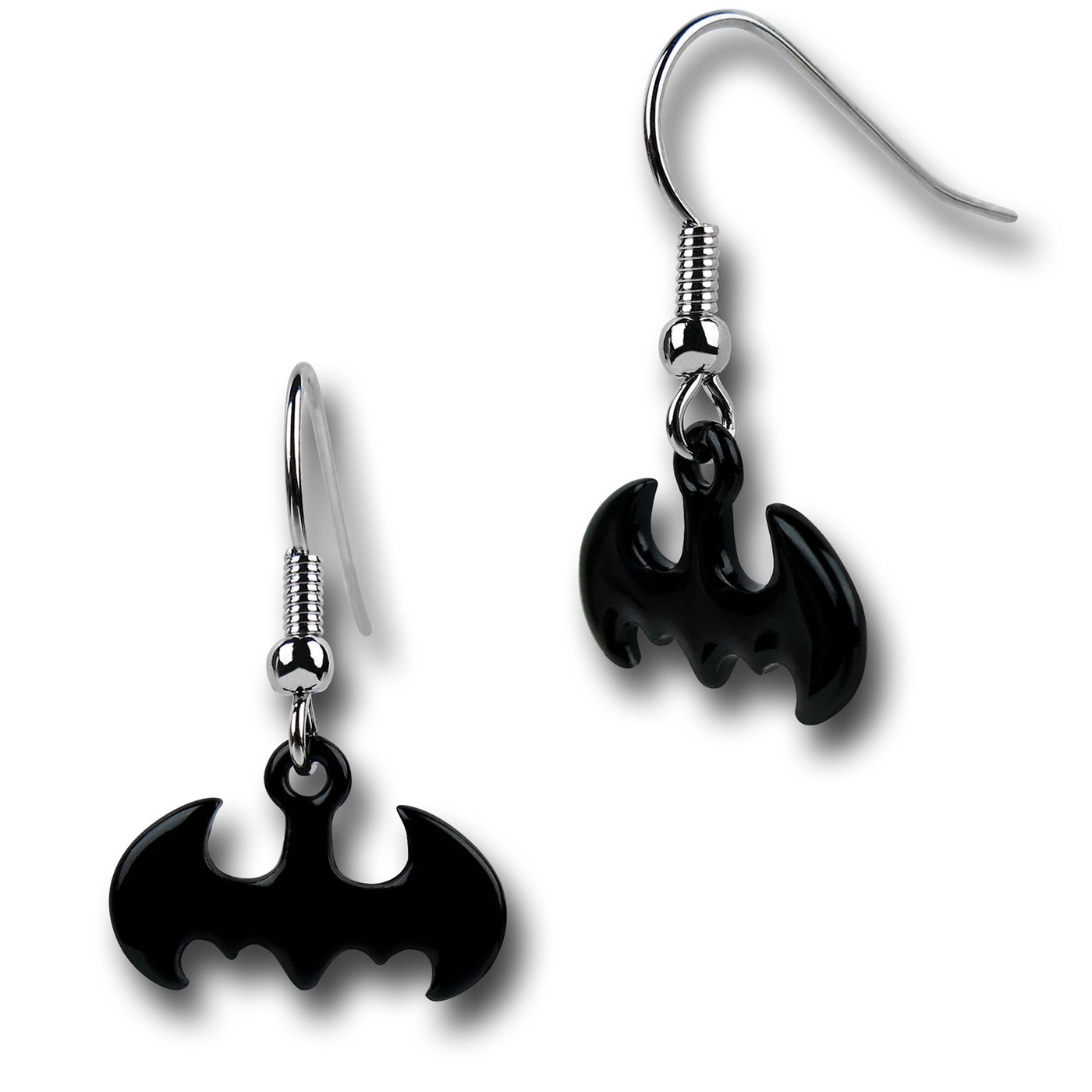 Batman Symbol Black Dangle Earrings