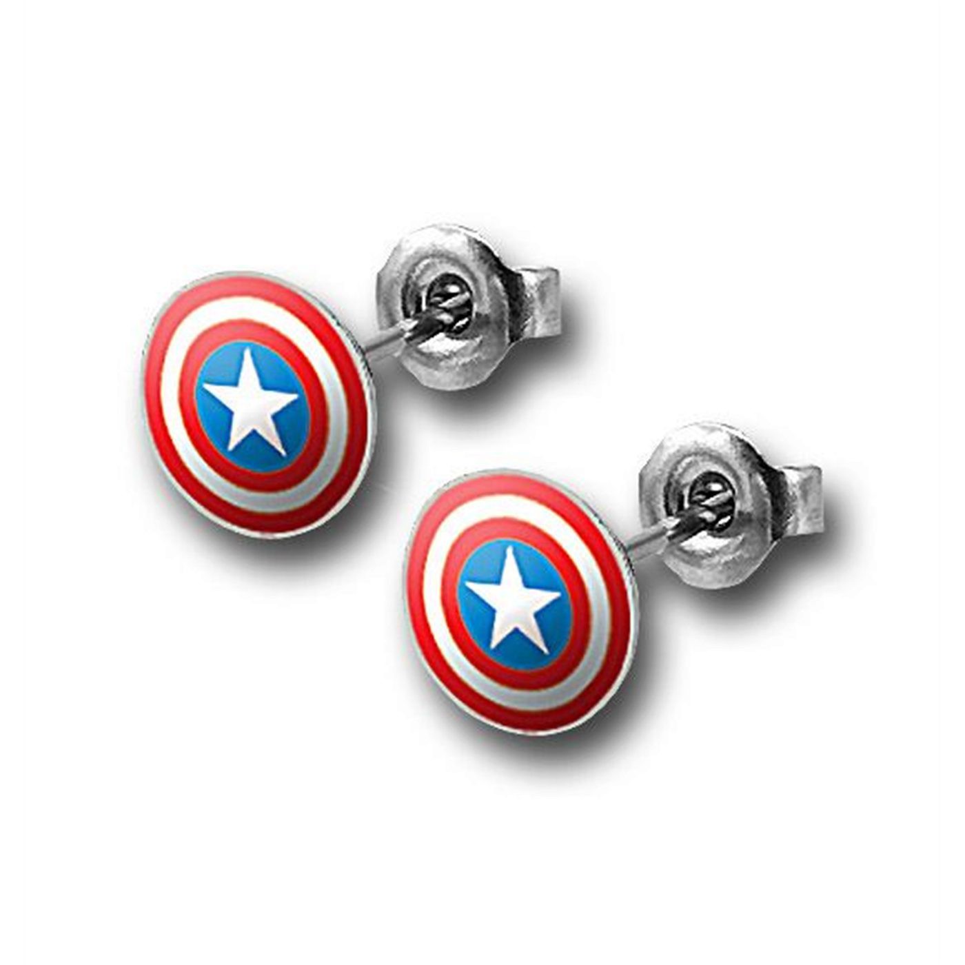 Captain America 316L Surgical Steel 18G Stud Earrings