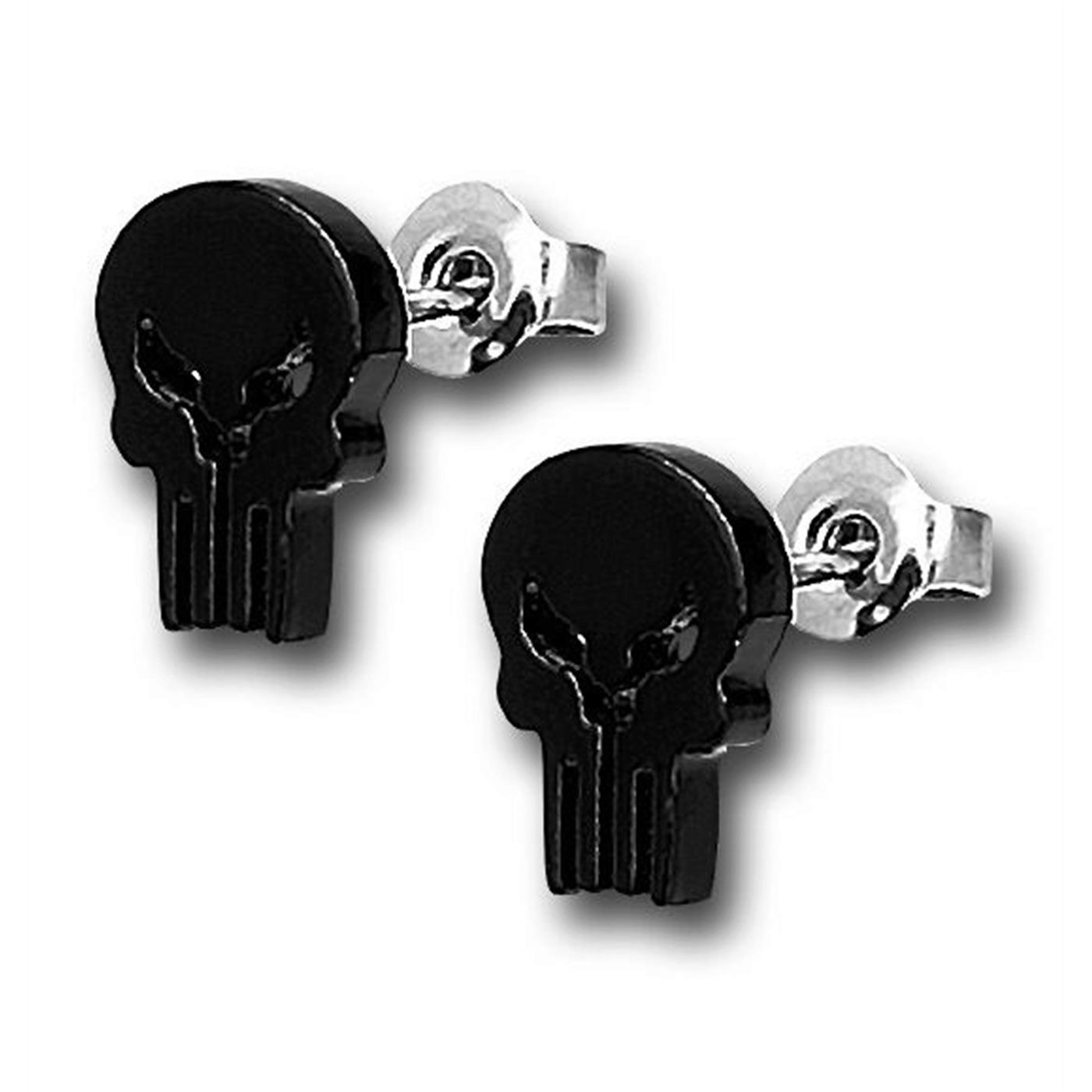 Punisher Skull 316L Surgical Steel 18G Stud Earrings