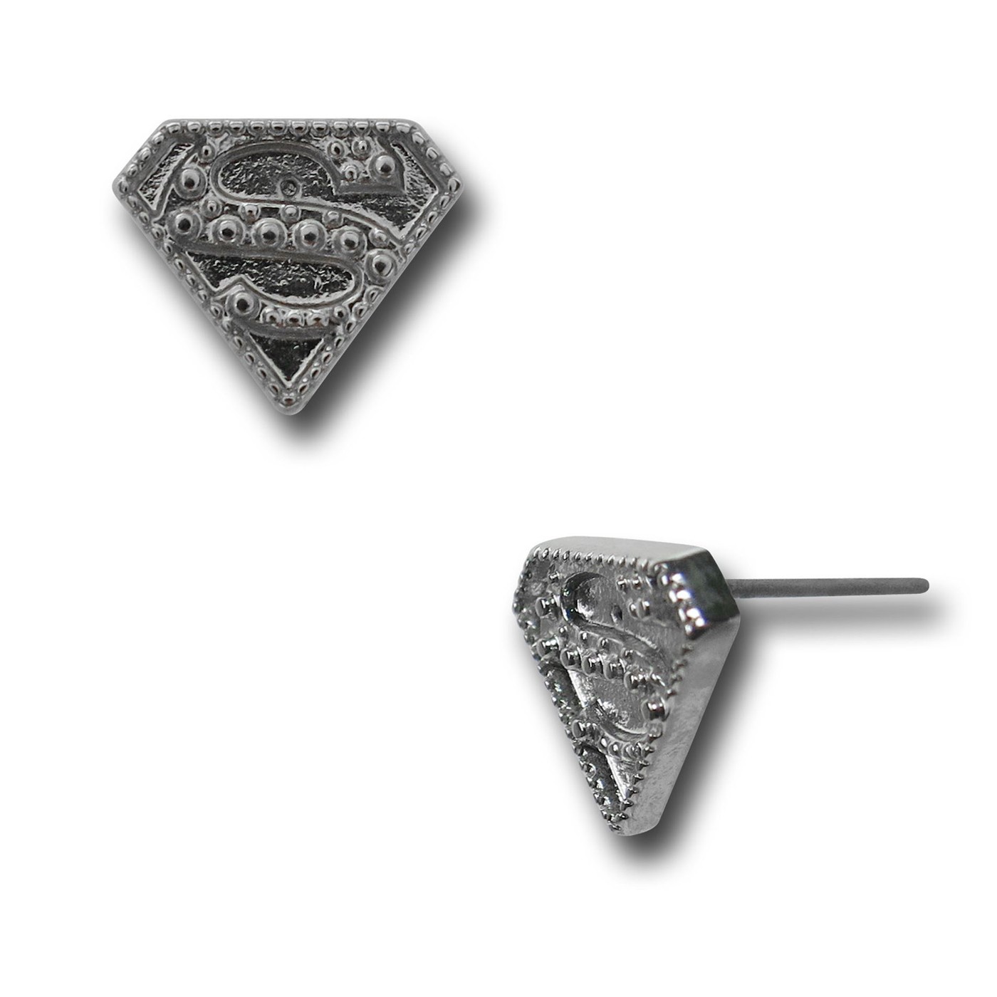 Superman Symbol Bling Stud Earrings