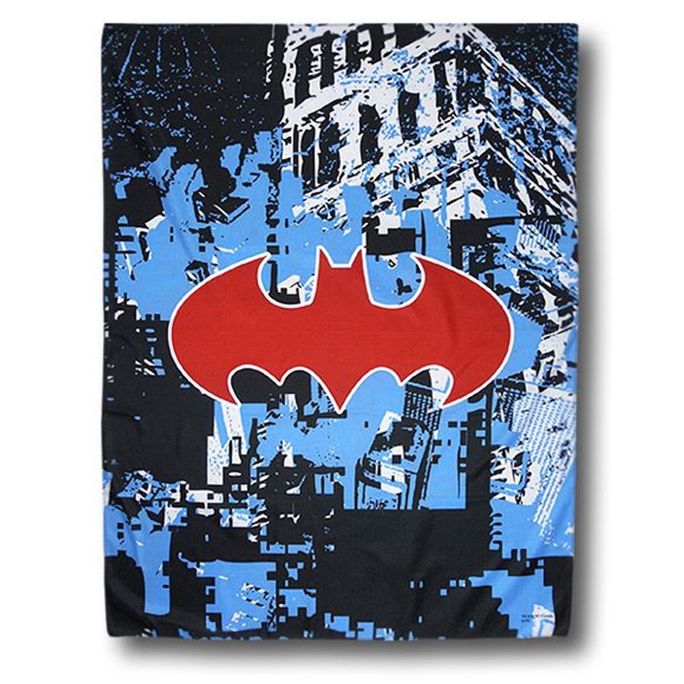 Batman Red Symbol Cityscape Fabric Flag