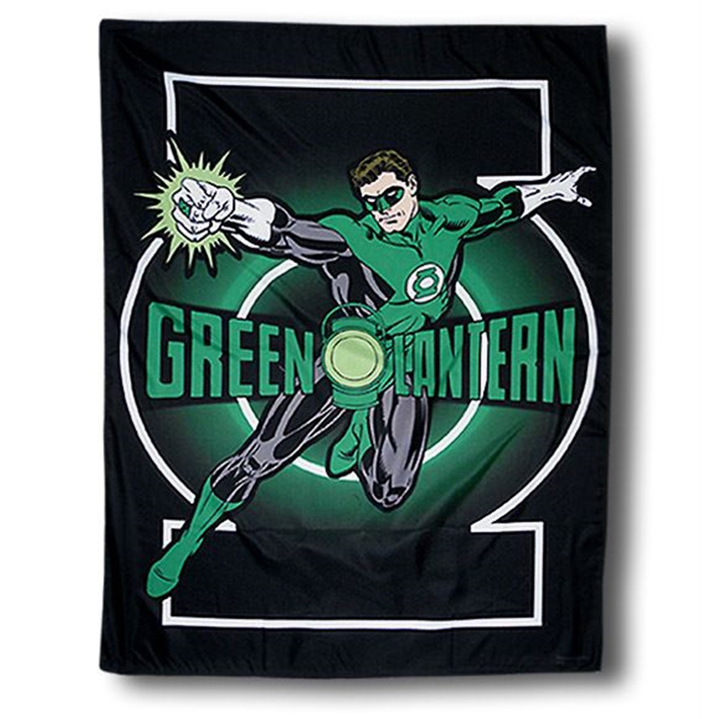 Green Lantern Flying Image Fabric Flag