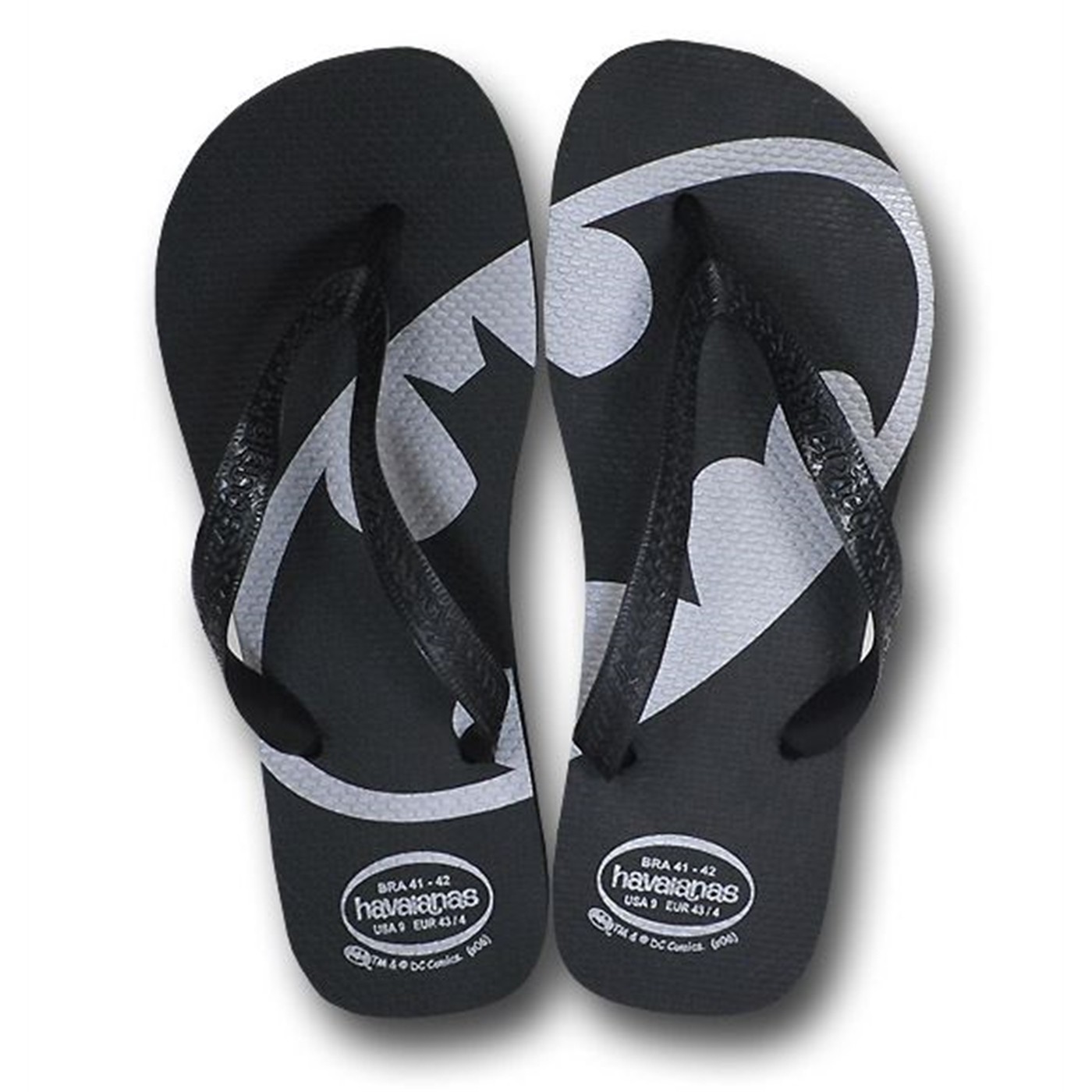 Batman Havaianas Black and Silver Sandal Flip Flops