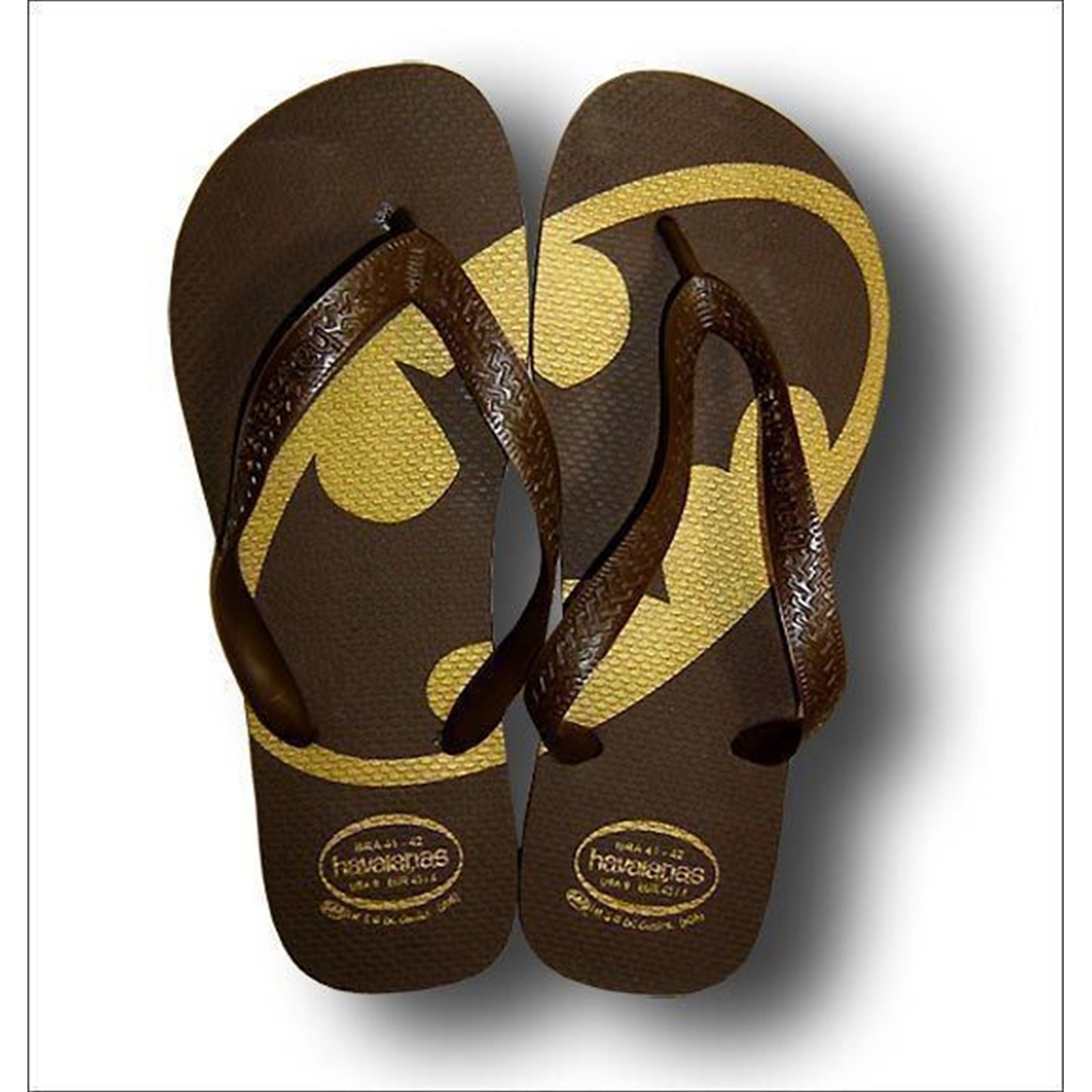 Batman Havaianas Gold and Brown Sandal Flip Flops
