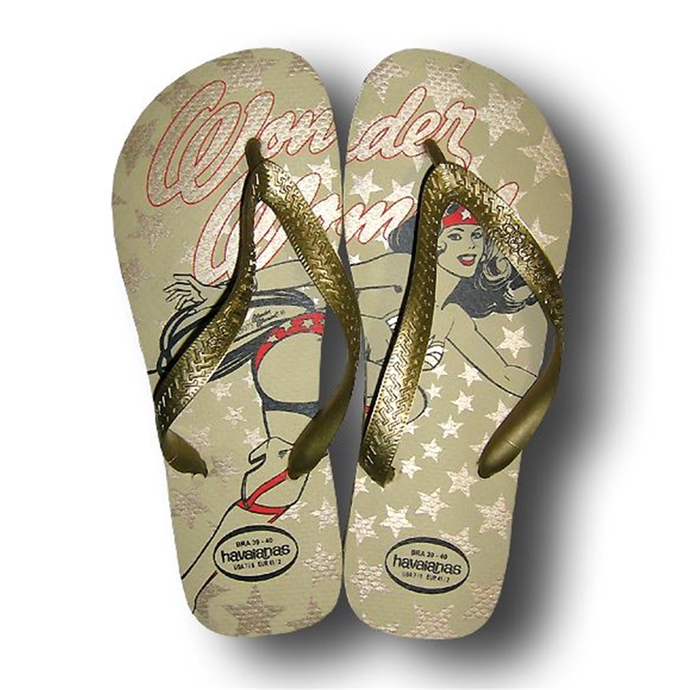 Wonder Woman Havaianas Gold Stars Flip Flops