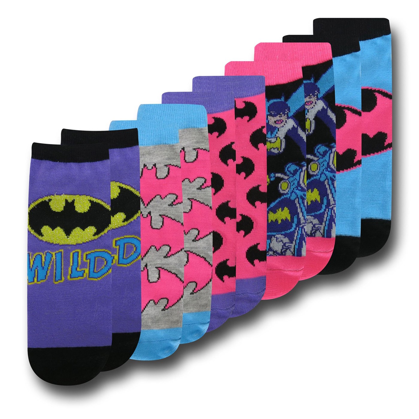 Batgirl Womens Purple Low-Cut Sock 5-Pair Pack