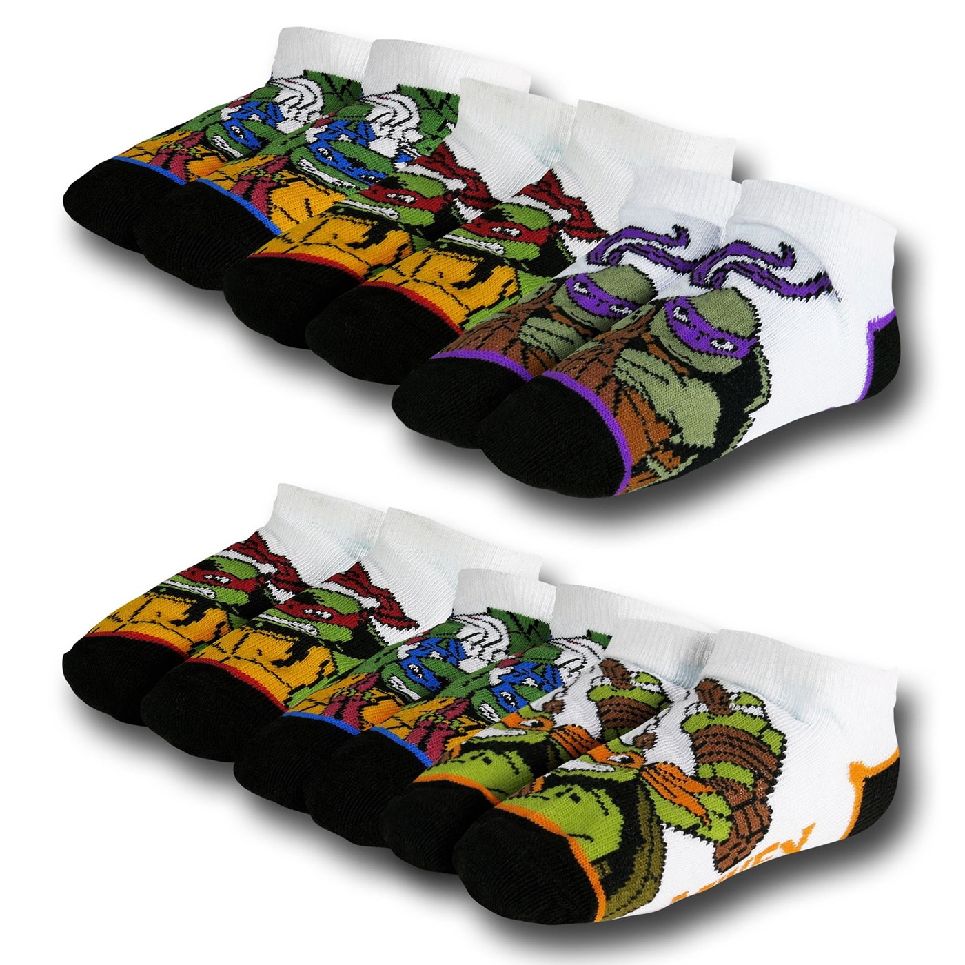 TMNT Kids White Socks 6-Pack