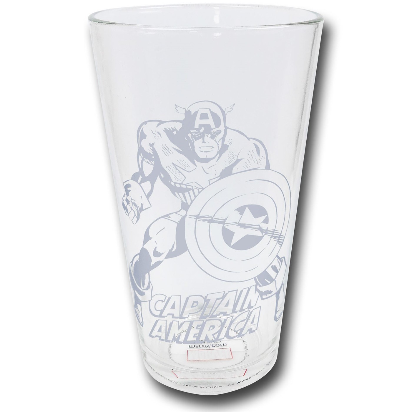 Captain America Etched Print Pint Glass