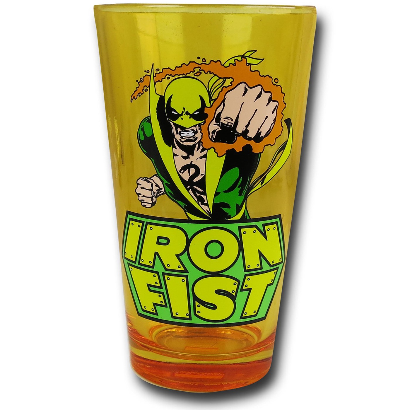 Iron Fist Yellow Pint Glass