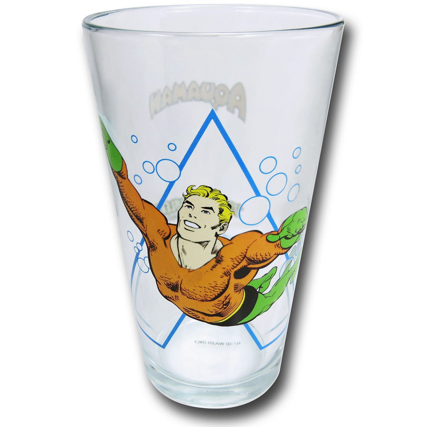 Aquaman and Symbol Clear Pint Glass