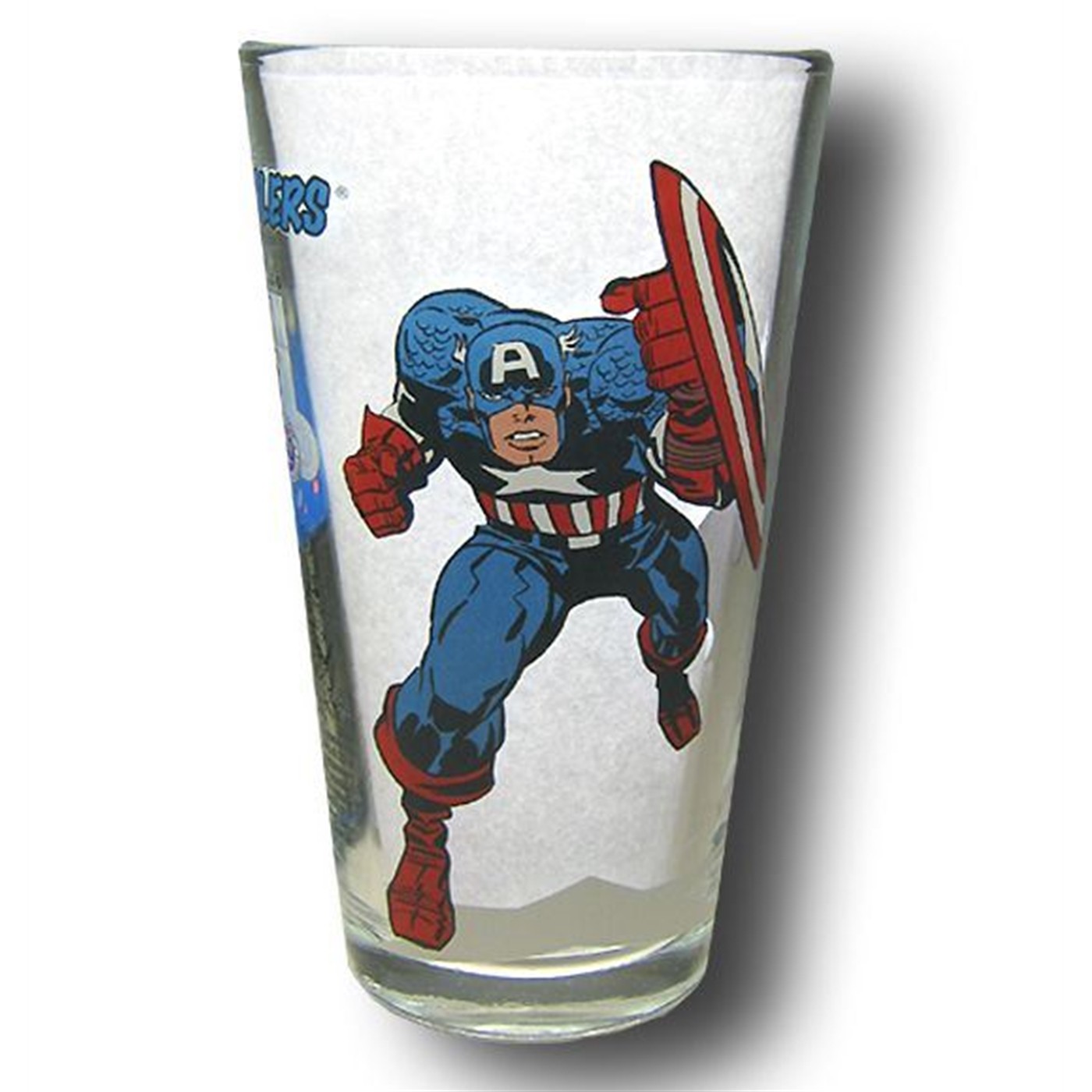 Captain America Classic Caps Comic Con Clear Pint Glass
