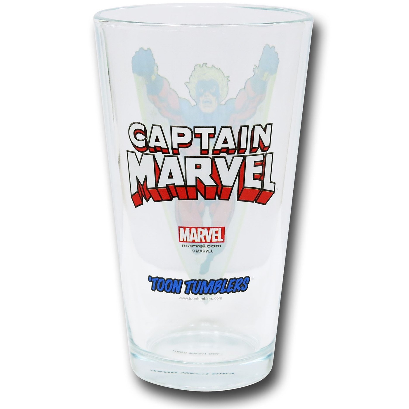 Captain Marvel Clear Pint Glass