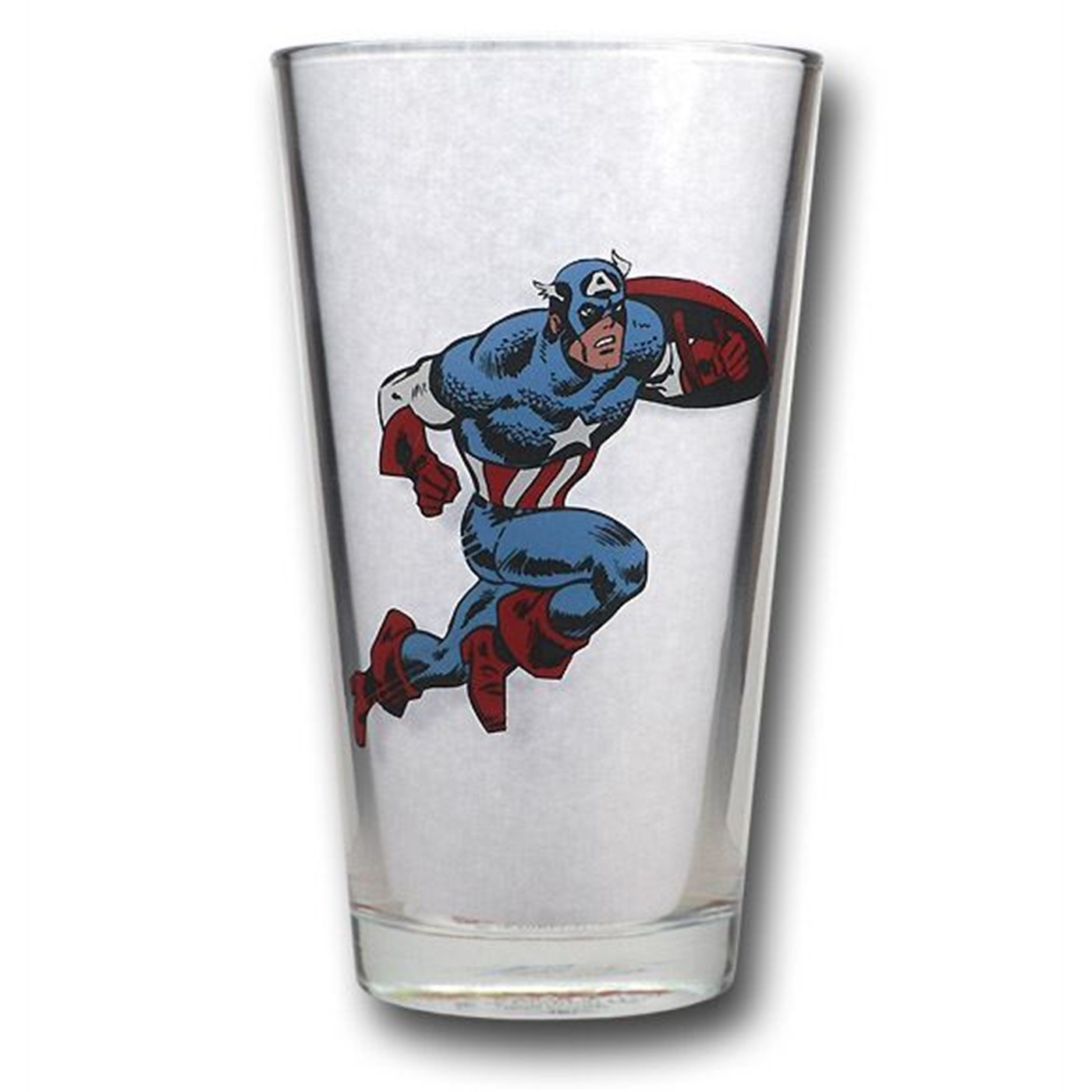 Captain America Running Pint Glass